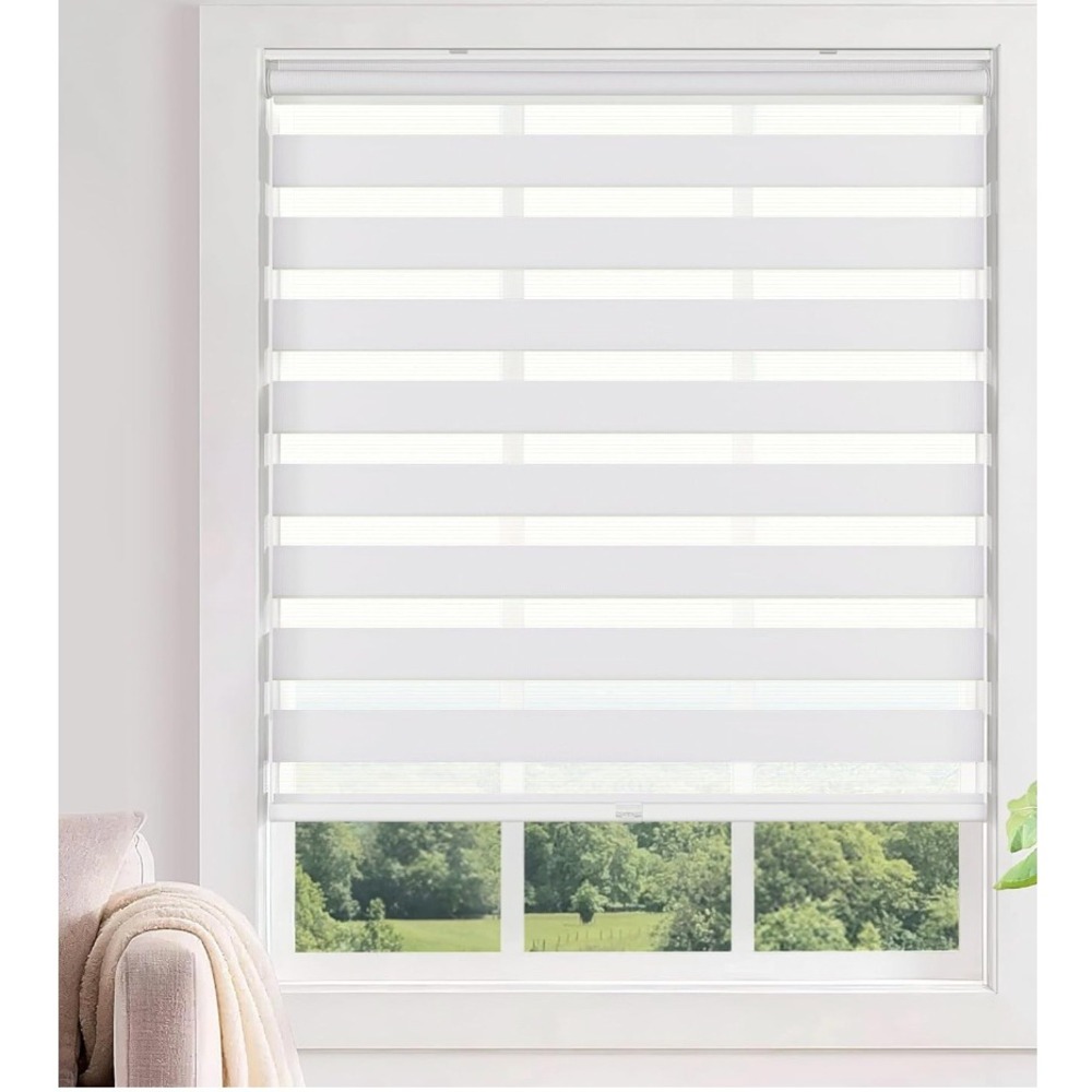 LazBlinds No Tools No Drill Cordless Zebra Blinds for Windows